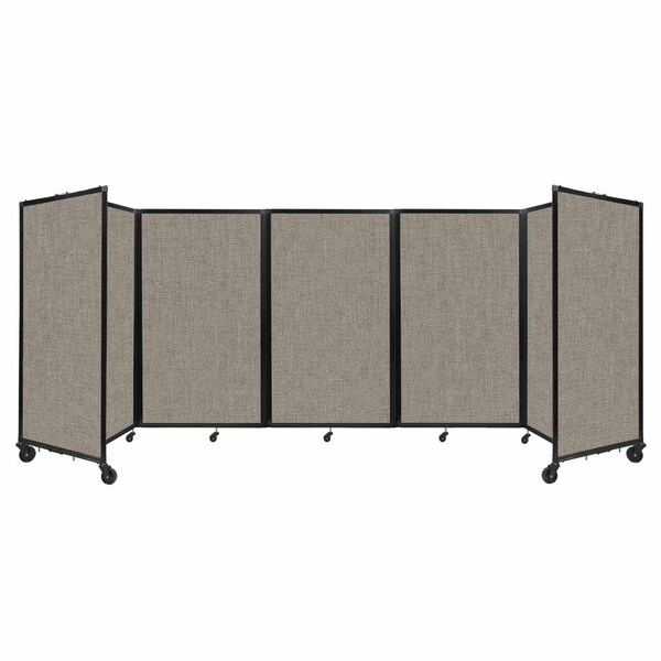 Versare Room Divider 360 Folding Portable Partition 14" x 5' Warm Pebble Fabric 1160411 - main